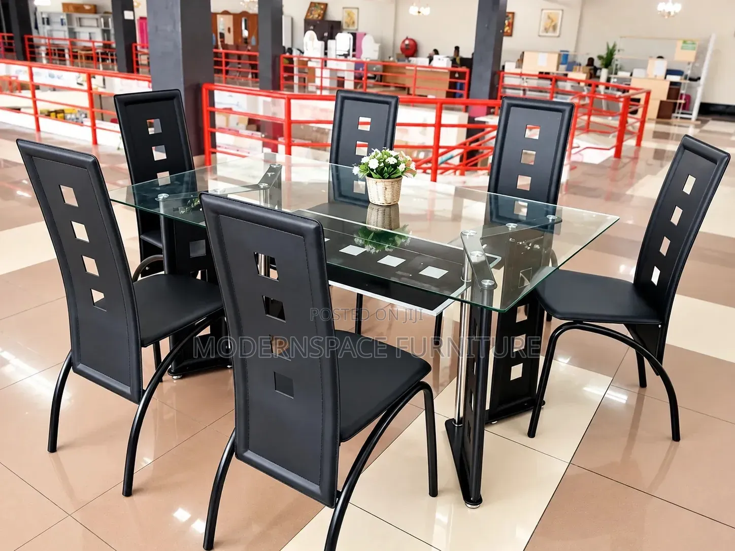 6-Seater Glass Dining Set