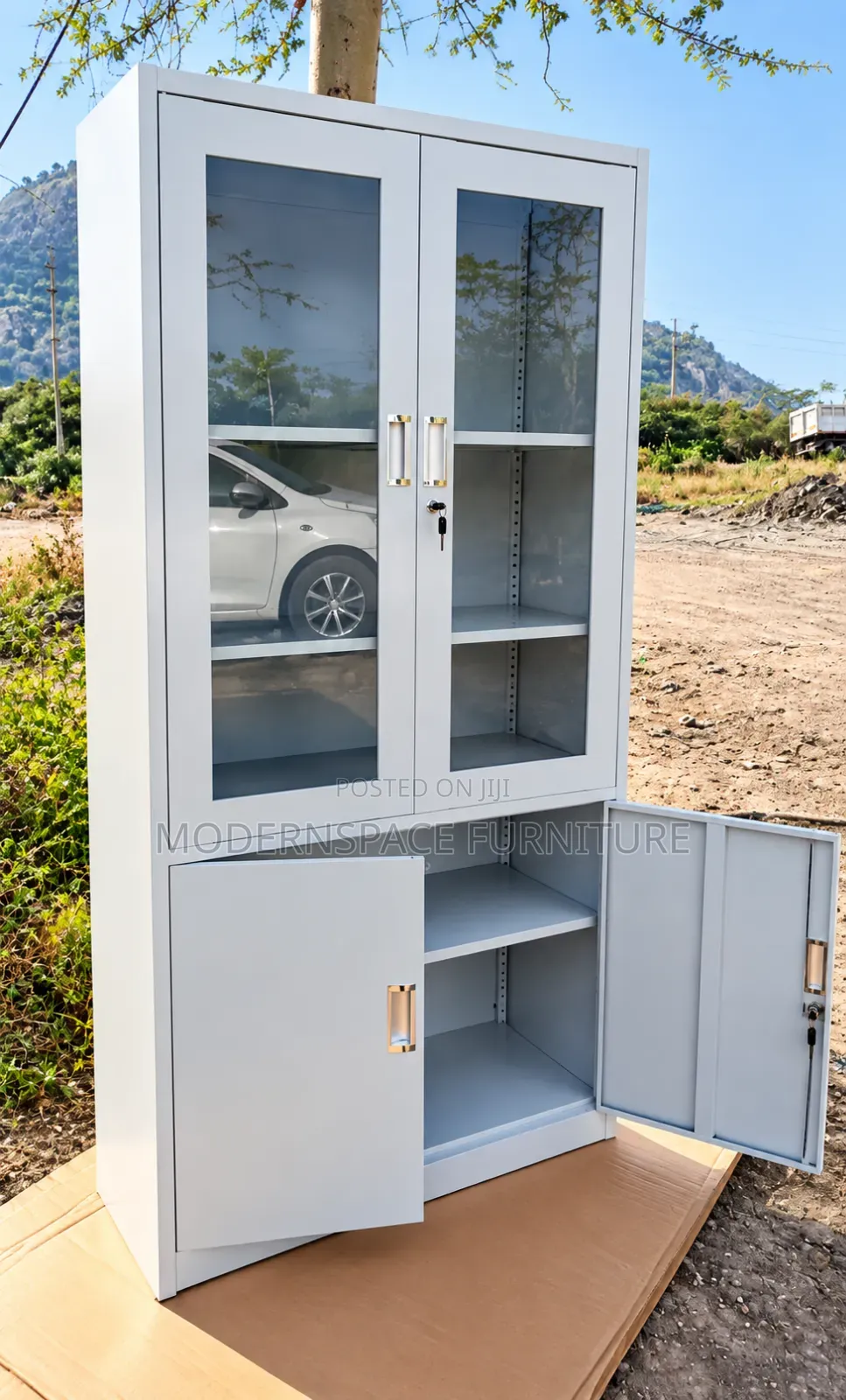 Steel Office Cabinet With Glass Doors /Filing Storage