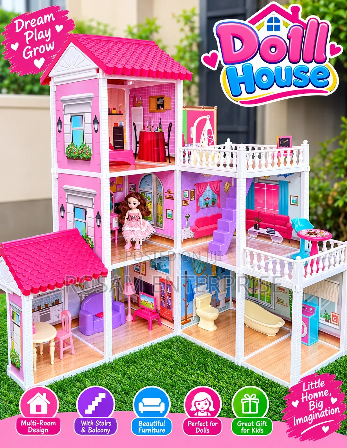 172pcs Doll House