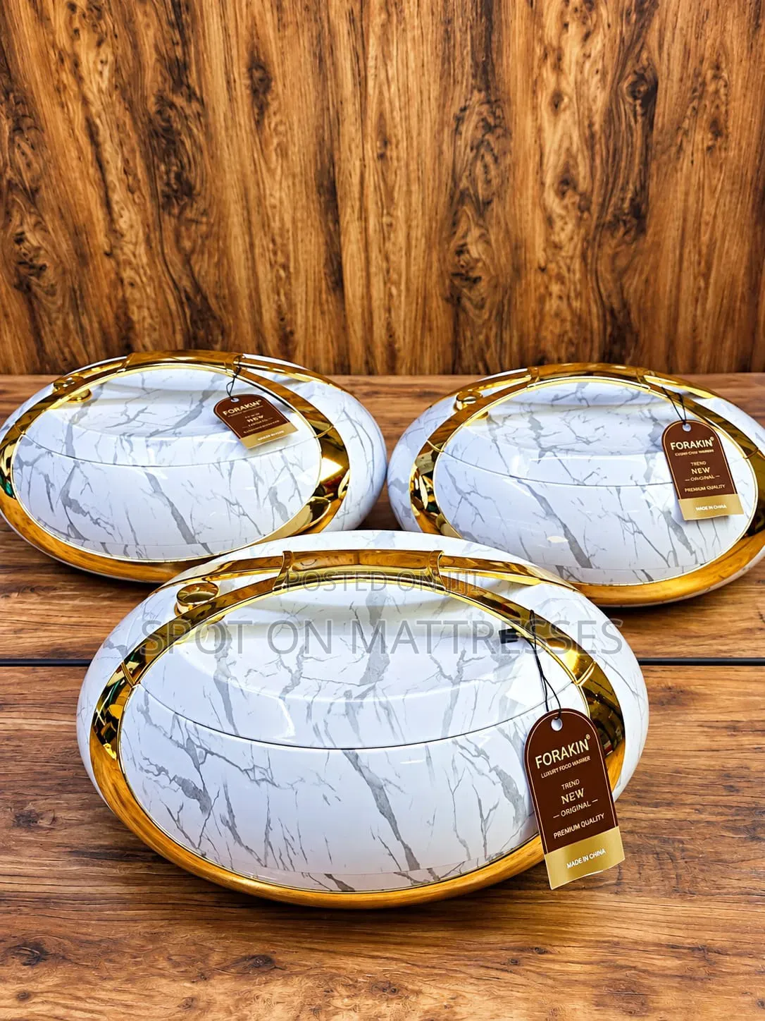 3pc Luxury Marble Food Warmers. Countrywide Delivery Available.