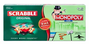 2-in-1 Scrabble and Monopoly Board Game – Family Word & Property Tradi