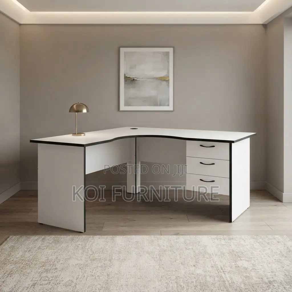 Office Desk; White Round Curved 1200MM Home Office Computer Desk