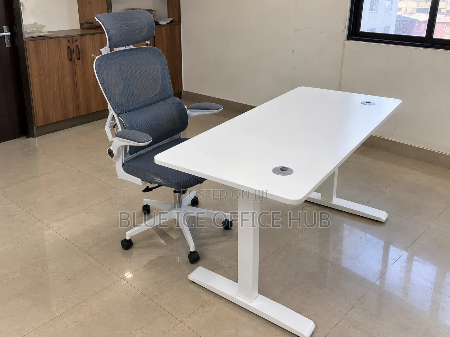 Electric Height Adjustable Desk – White Standing Office Table Kenya