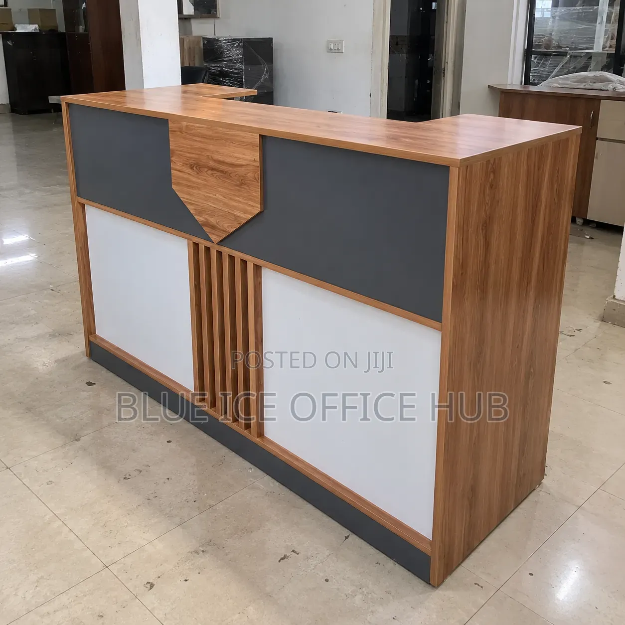 Modern Reception Desk – Wooden Front Office Counter Kenya