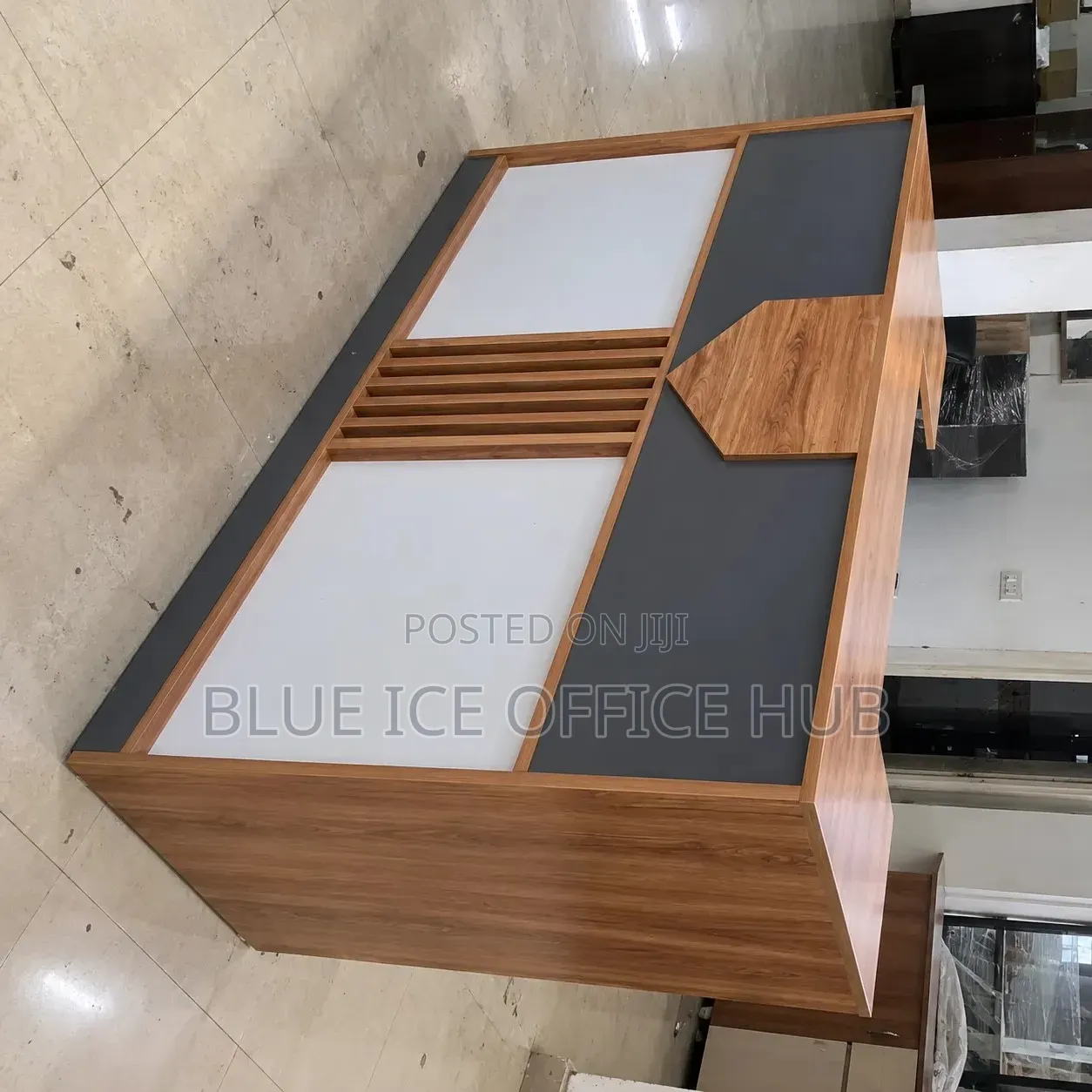 Modern Reception Desk – Wooden Front Office Counter Kenya