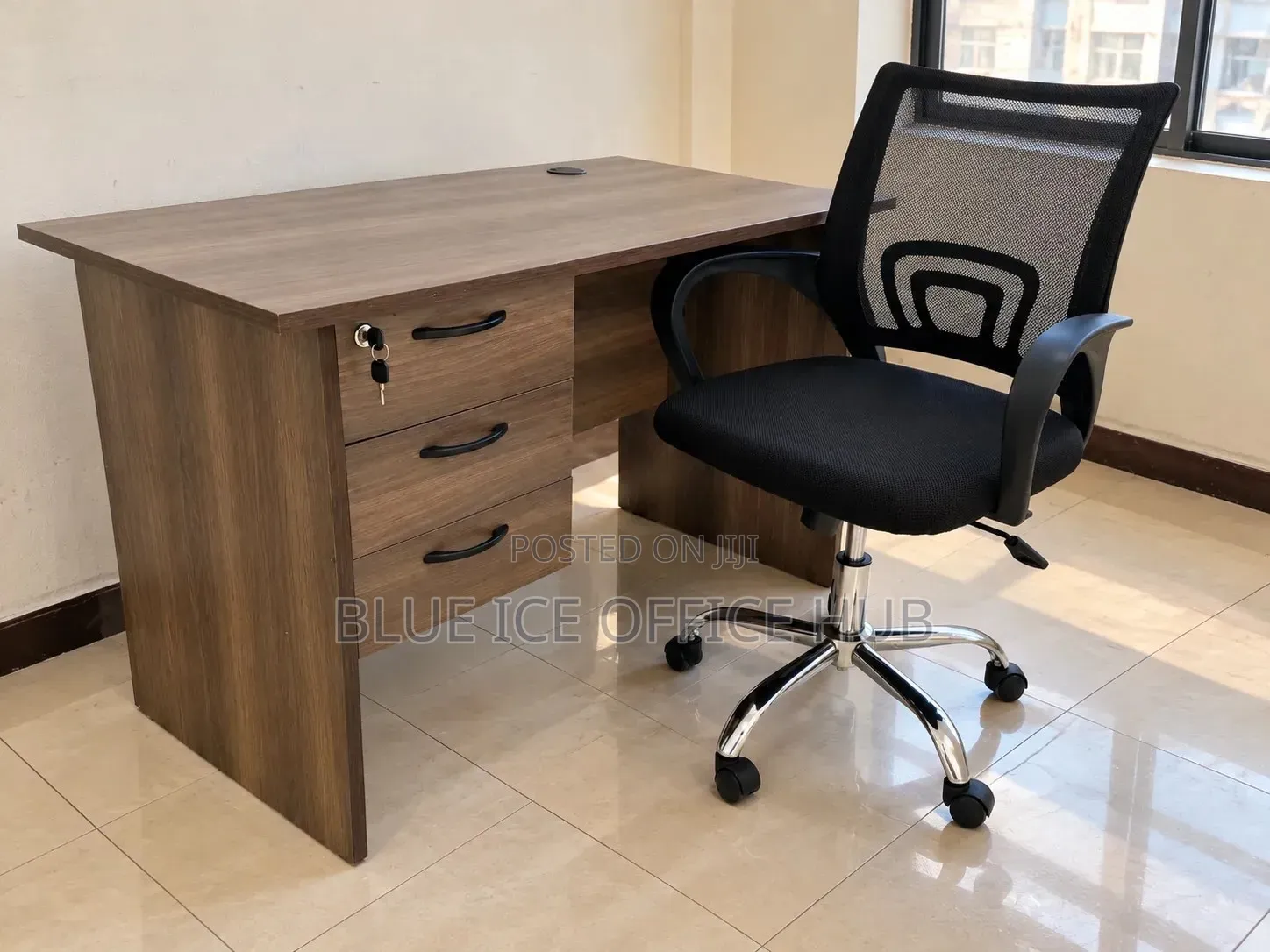 Wooden Office Desk With 3 Drawers – Computer Table Kenya.