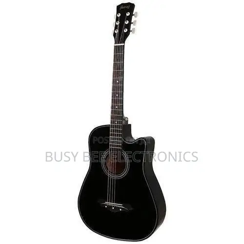 Acoustic Box Guitar With Bag and Strap - Black-38