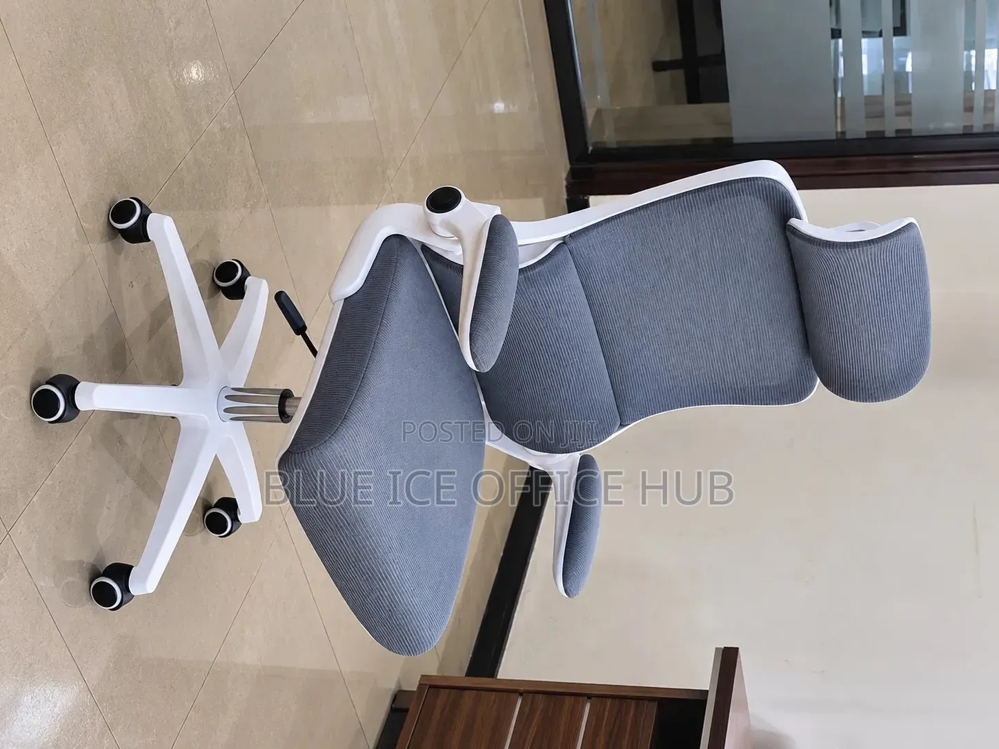 Grey Ergonomic Office Chair With Headrest – Adjustable Computer Chair