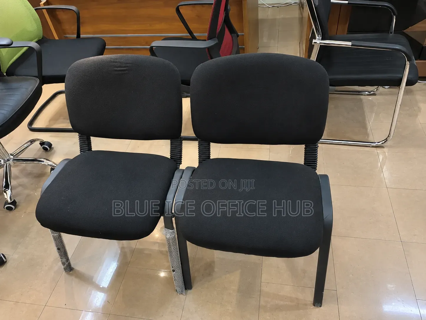 Black Office Visitor Chairs – Padded Reception and Meeting Room Seats