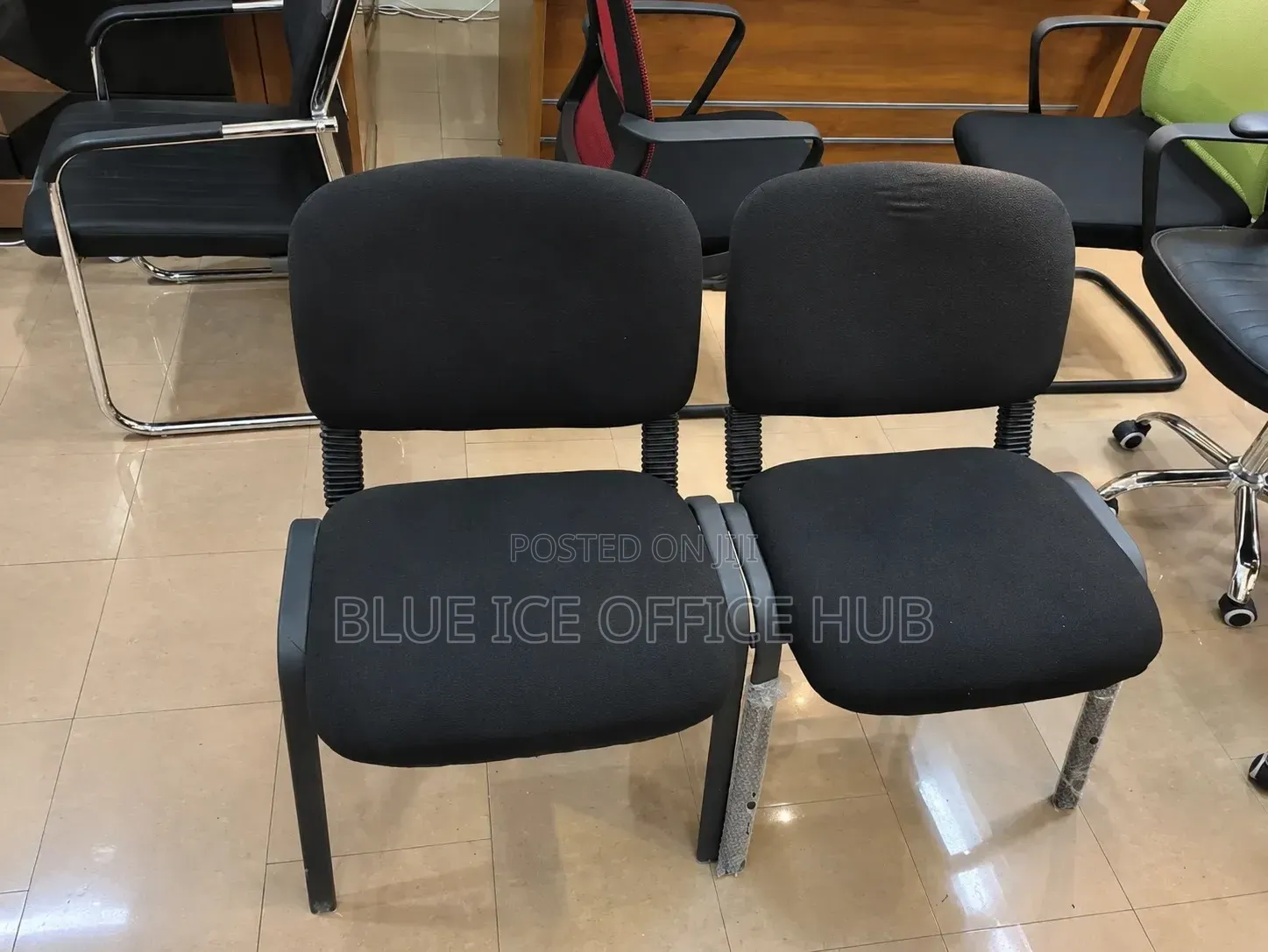 Black Office Visitor Chairs – Padded Reception and Meeting Room Seats
