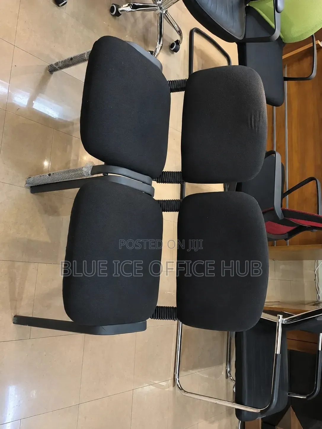 Black Office Visitor Chairs – Padded Reception and Meeting Room Seats