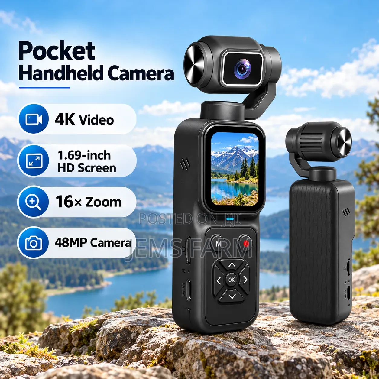 1800 Rotation 1.69inch Screen Video & Photo Vlogging Pocket Camera