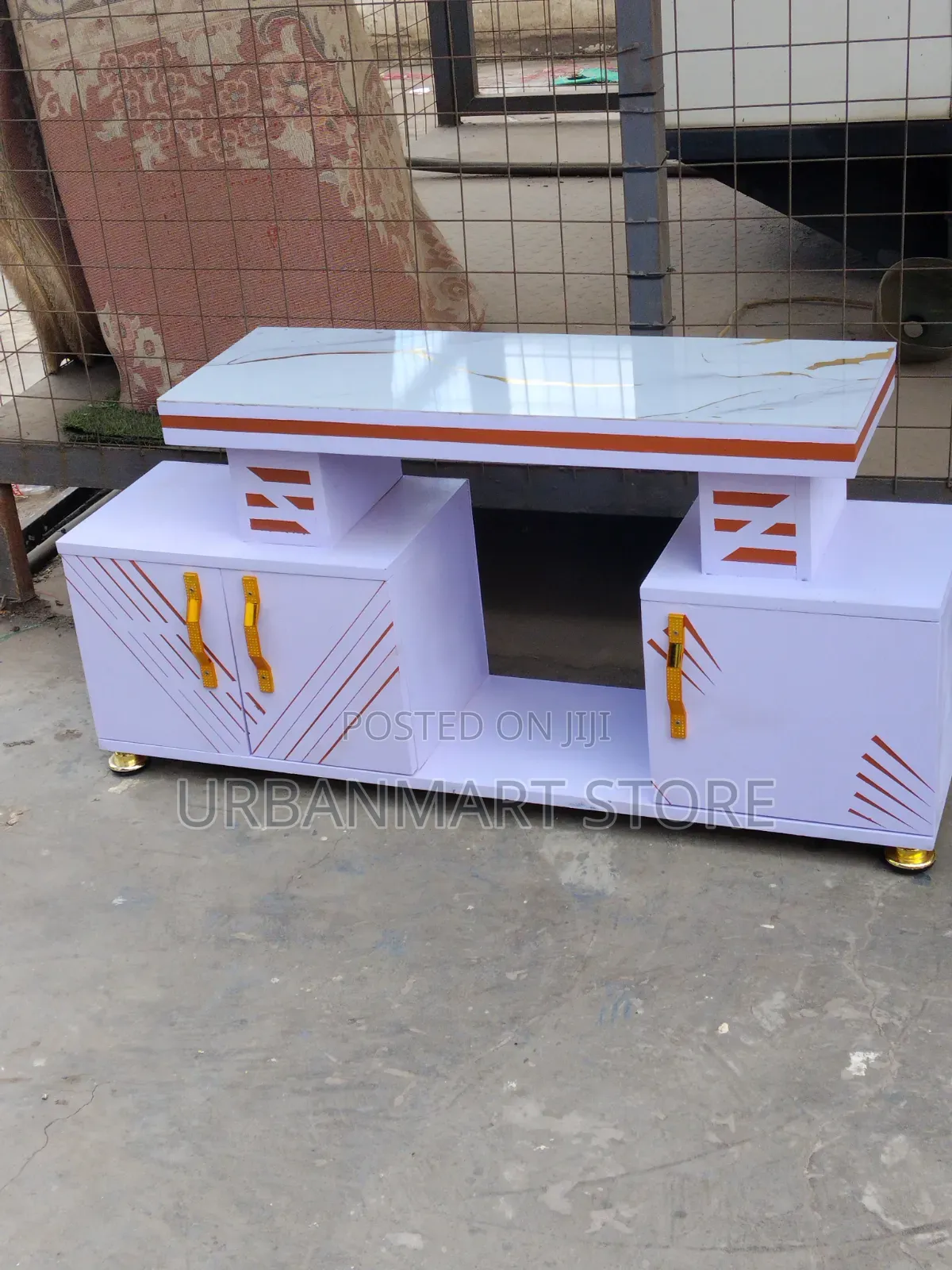 Brand New Stylish 4ft White Marble TV Stand