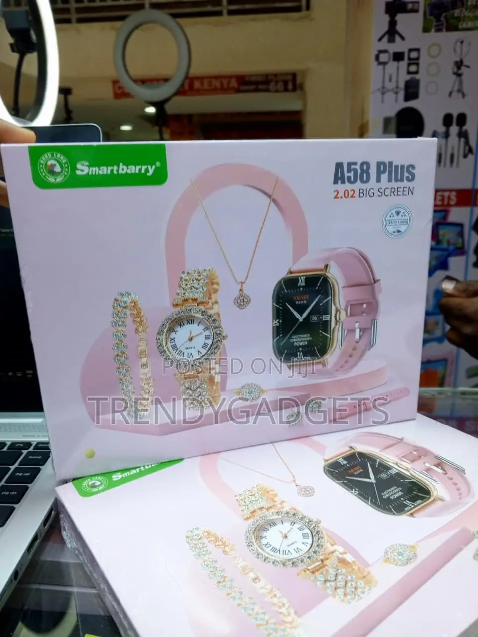 A58 Plus Women’s Smart Watch With Jewellery and Bracelet Gift Set