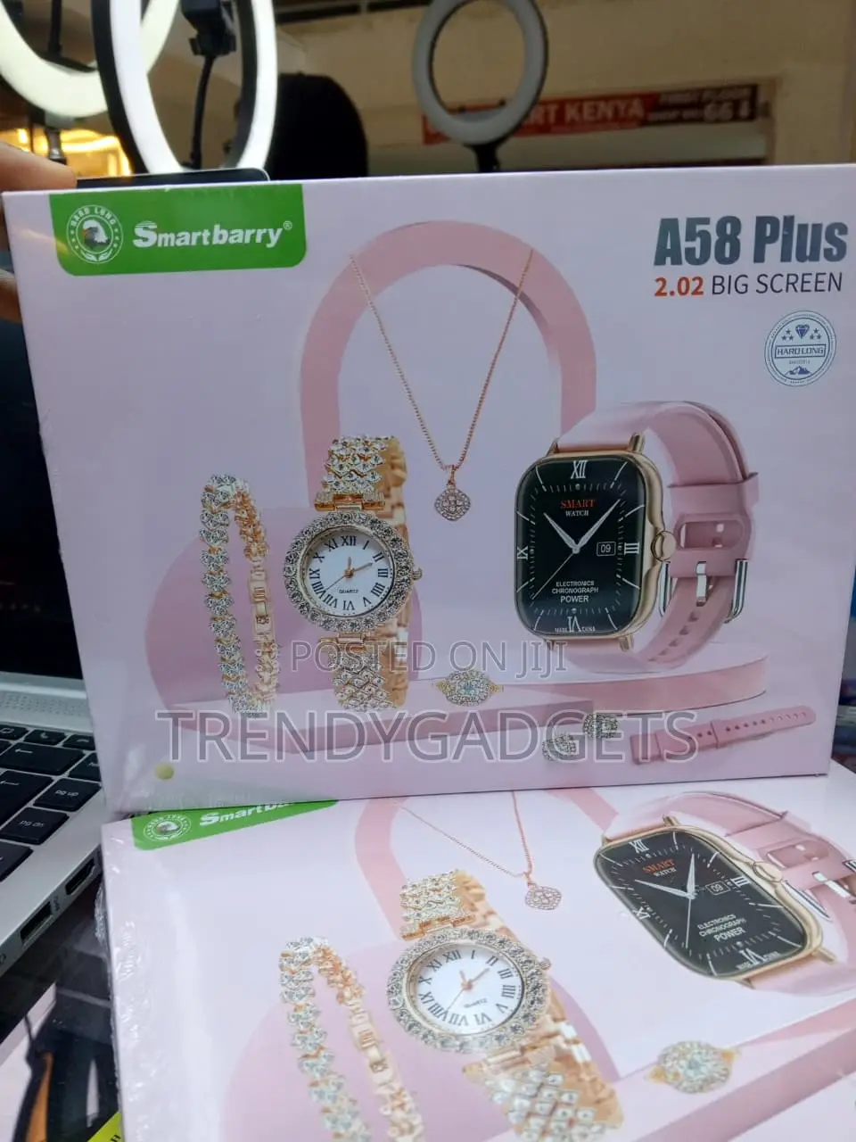 A58 Plus Women’s Smart Watch With Jewellery and Bracelet Gift Set