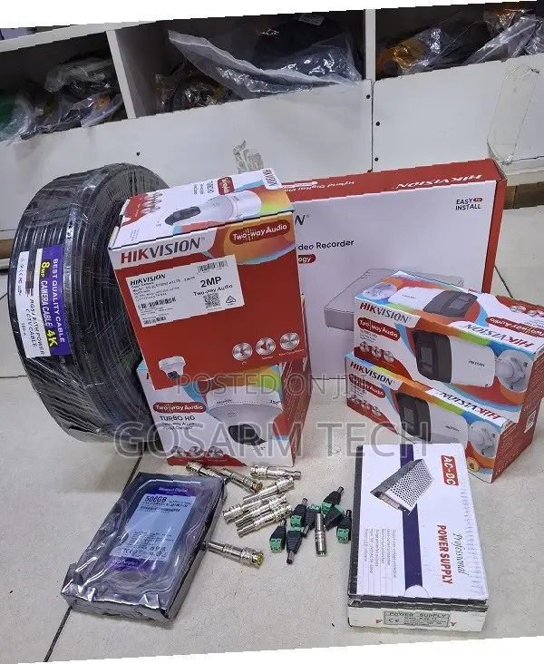 Full Color Two-Way Audio Hikvision Indoor/Outdoor 4Set CCTV Camera