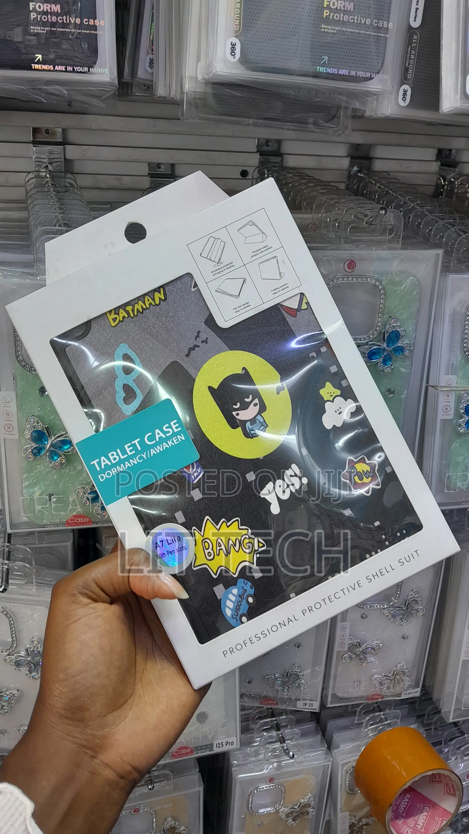 Cartoon-Themed Batman Smart Tablet Case for Samsung Tab A7 Lite