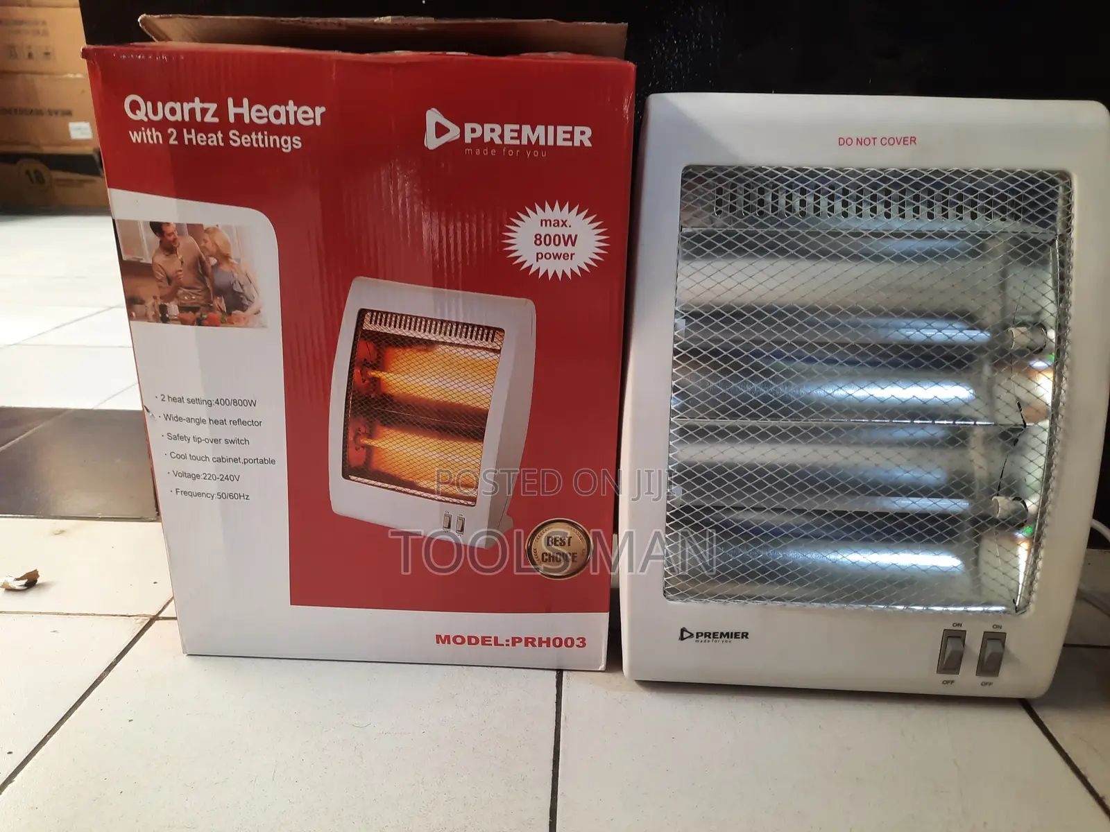Premier Quartz Room Heater Prh003 - 800w Portable Electric Heater
