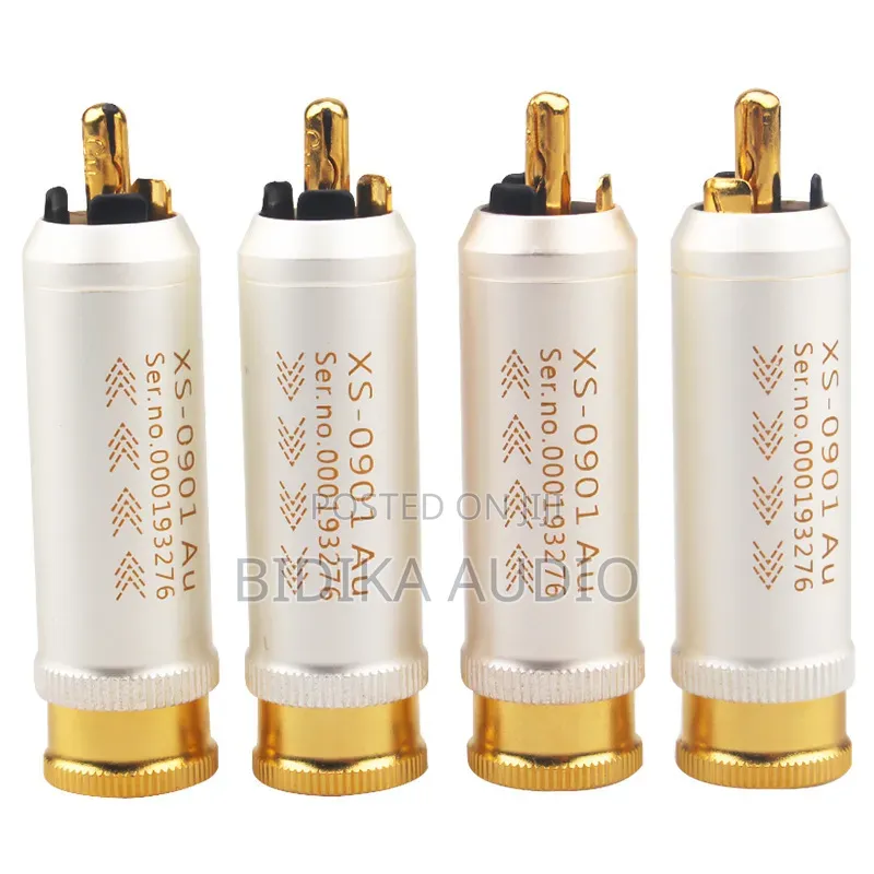 High End RCA Audio Connector Pure Red Copper With Gold Plated RCA