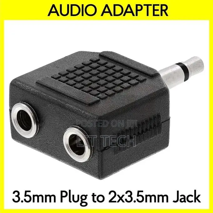 3.5mm to 2x 3.5mm Adapter AUX Splitter Mono Audio Port Connector