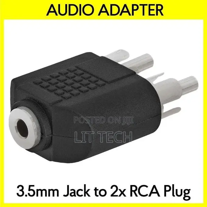 3.5mm Jack to 2 RCA Plug Splitter Dual RCA to AUX Stereo Adapter