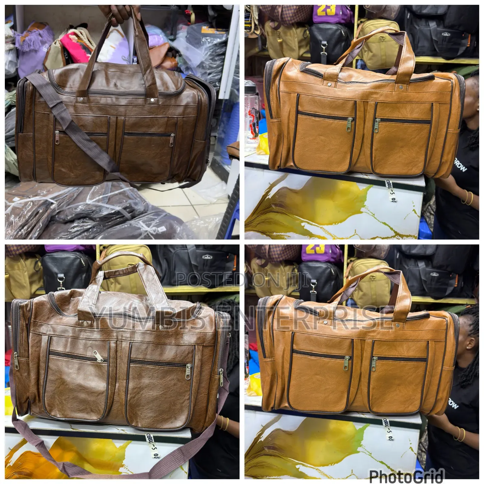 Pockeys Well Partitioned Brown Duffle Bags