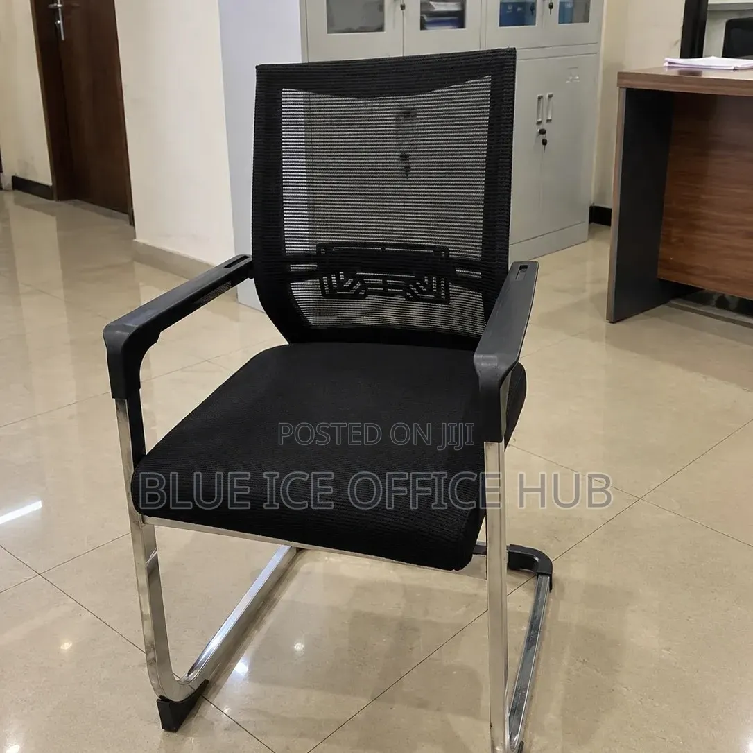 Black Mesh Visitor Chair – Chrome Frame Office Guest Chair