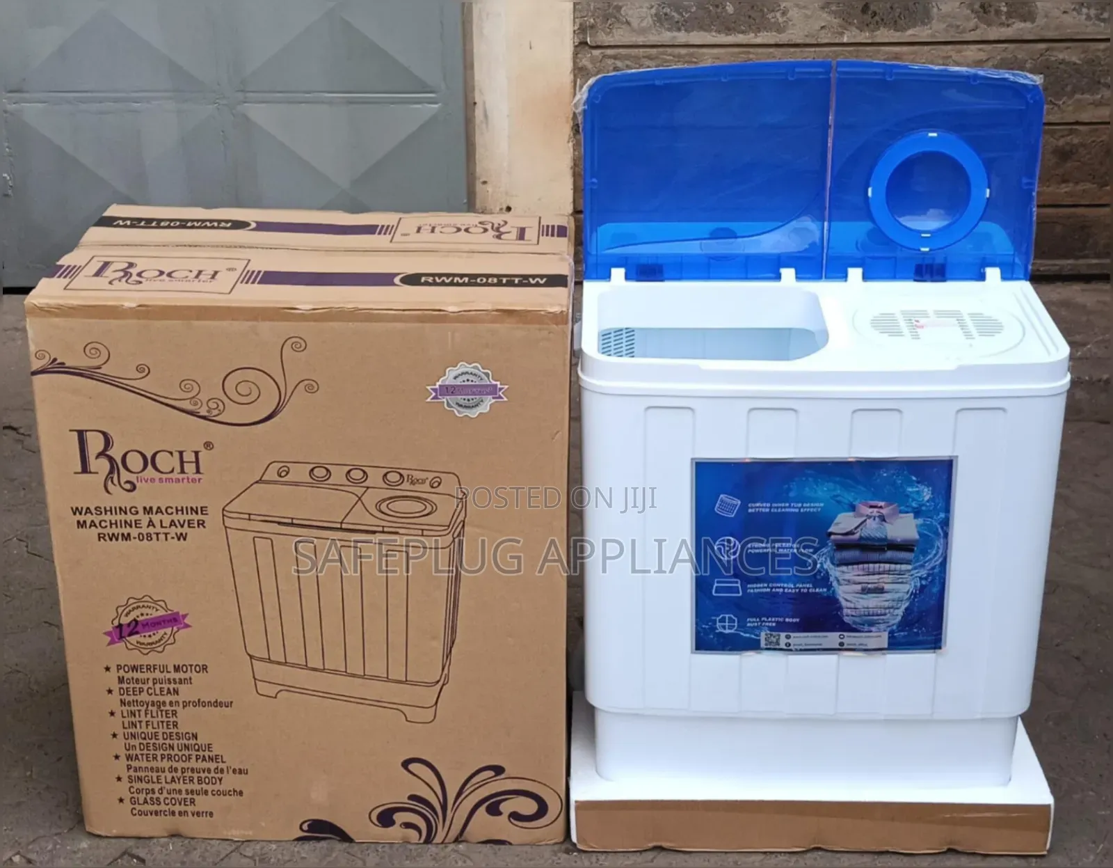 Roch 8kg Twin Tub Washing Machine for Family Laundry