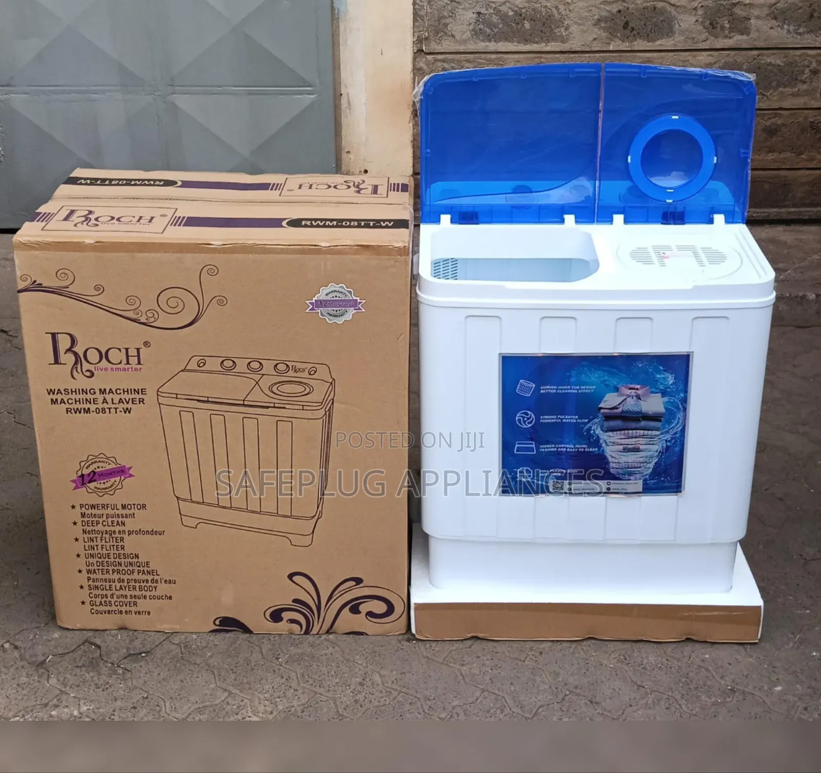 Roch 8kg Twin Tub Washing Machine for Family Laundry