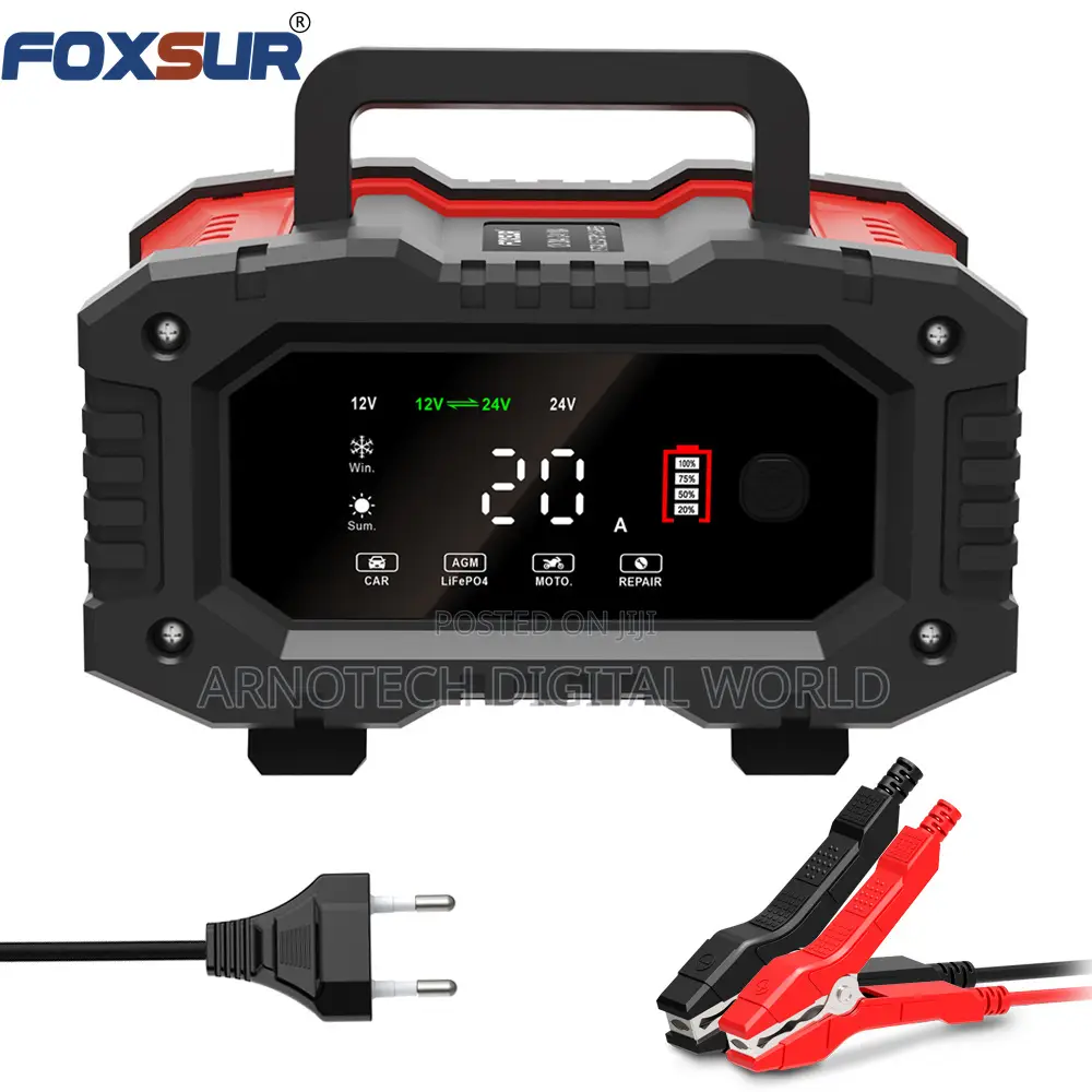 Foxsur Heavy Duty 12v 24v 10a Universal Battery Charger 12v 24v