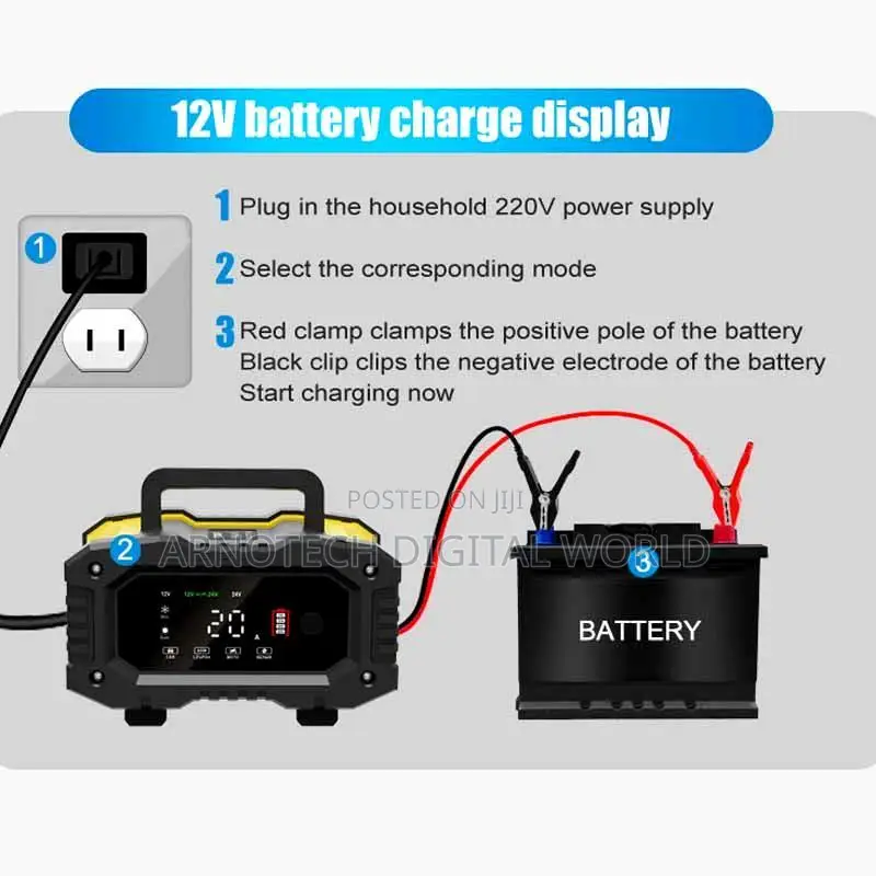 Foxsur Heavy Duty 12v 24v 10a Universal Battery Charger 12v 24v