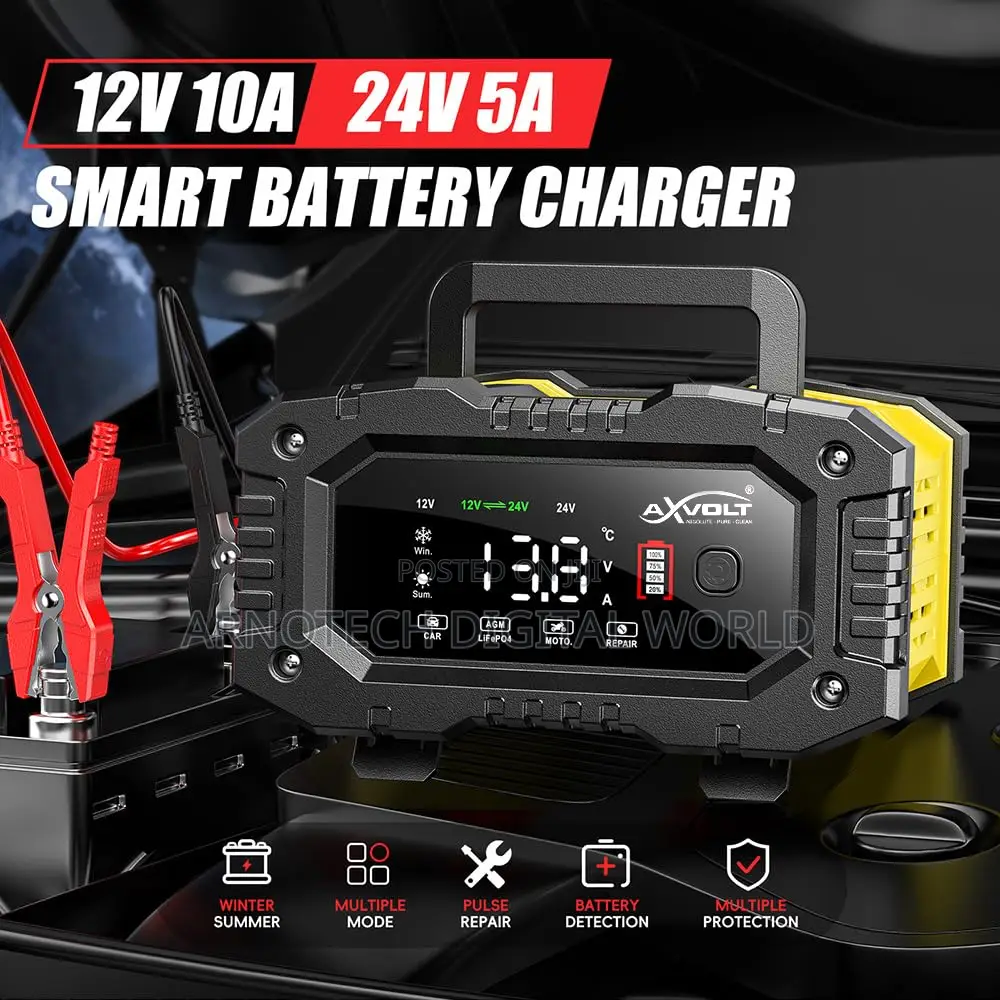 Foxsur Heavy Duty 12v 24v 10a Universal Battery Charger 12v 24v
