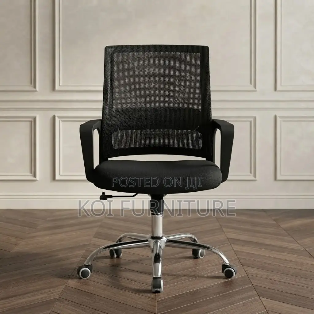 Office Chairs; Clerical Mid Backrest Black Captain Chair