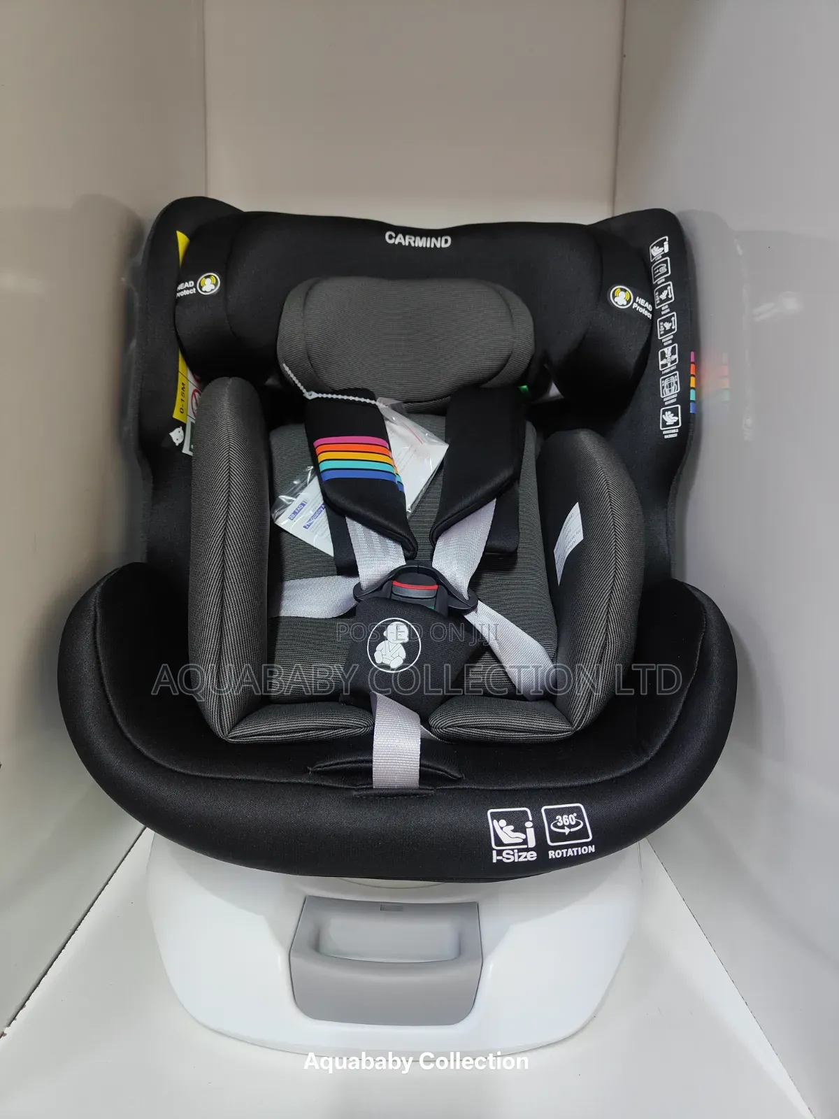 CarMind 360° Rotating ISOFIX Baby Car Seat 0–36kg – Grey