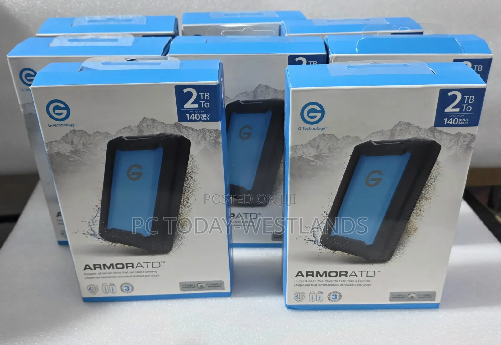G-Drive 2TB G-Drive ArmorATD USB 3.2 Gen 1 Portable HDD 140mbps