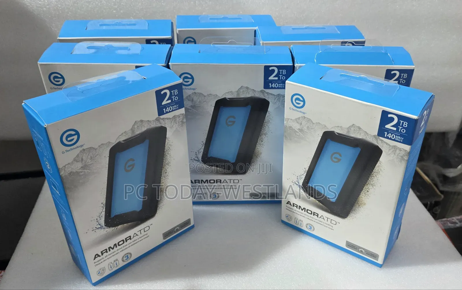G-Drive 2TB G-Drive ArmorATD USB 3.2 Gen 1 Portable HDD 140mbps