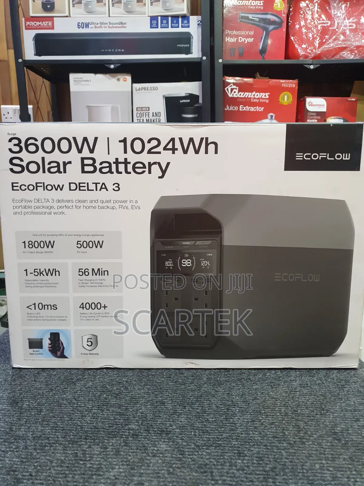 EcoFlow Delta 3, 3600W| 1024Wh Solar Battery
