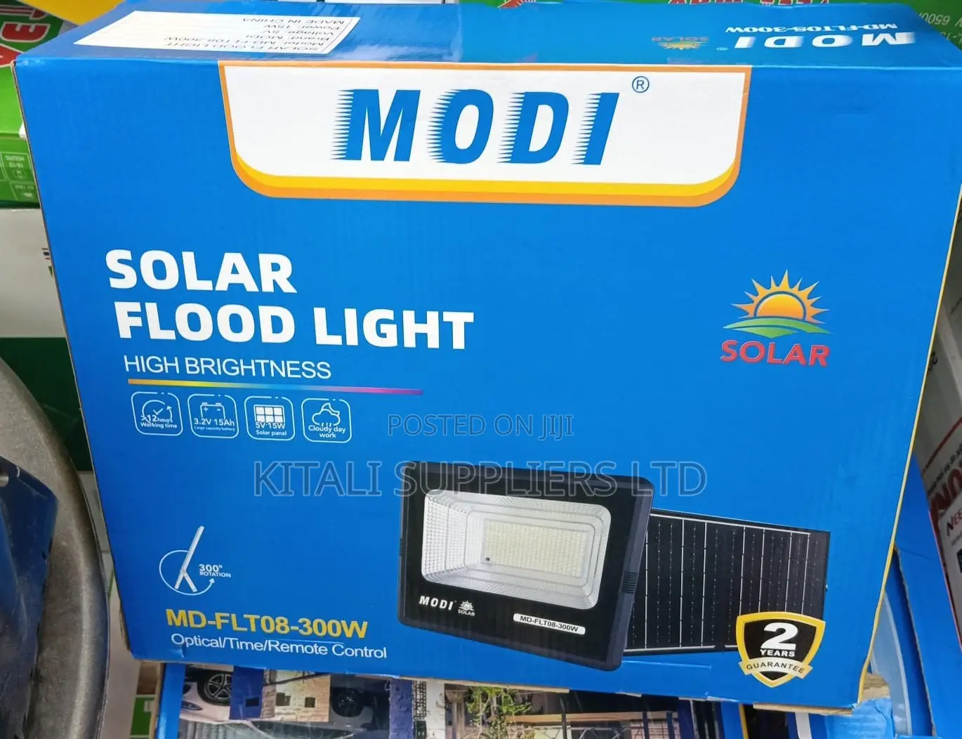 MODI 300W Solar Flood Light – High Brightness Outdoor Security Light
