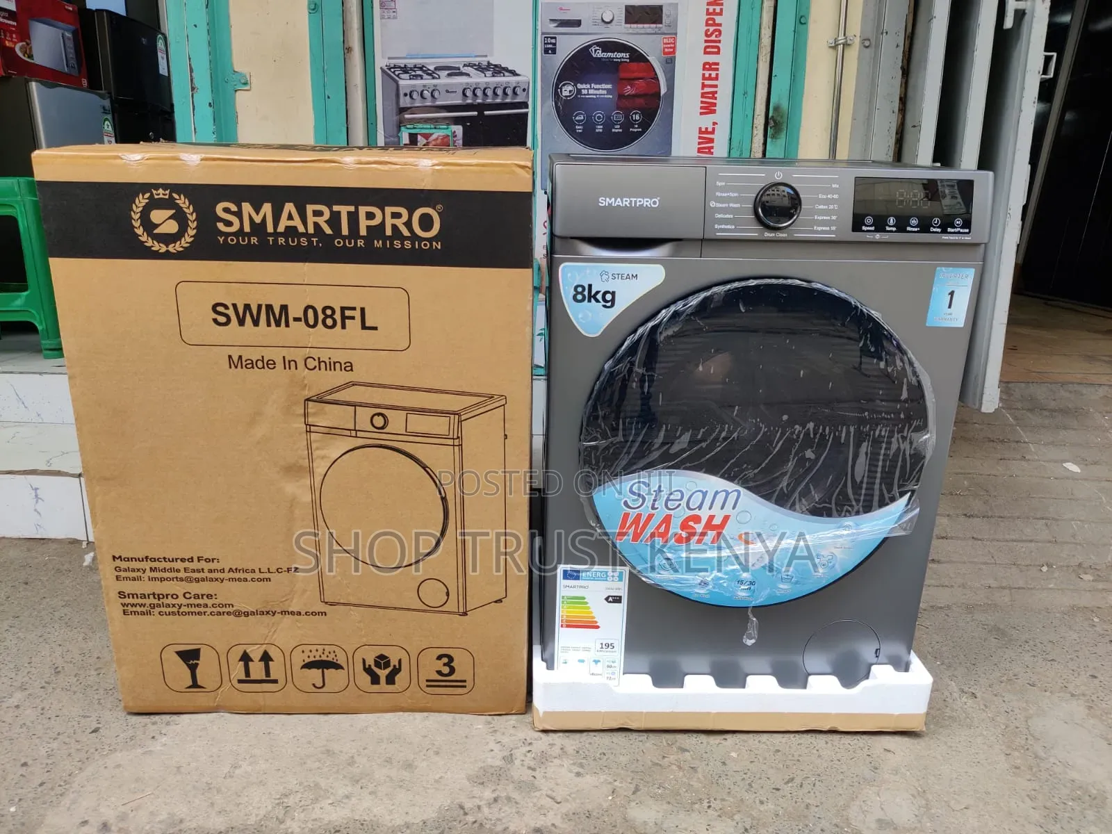 Smartpro Washing Machine Front Load 8KG Steam Wash and Spin