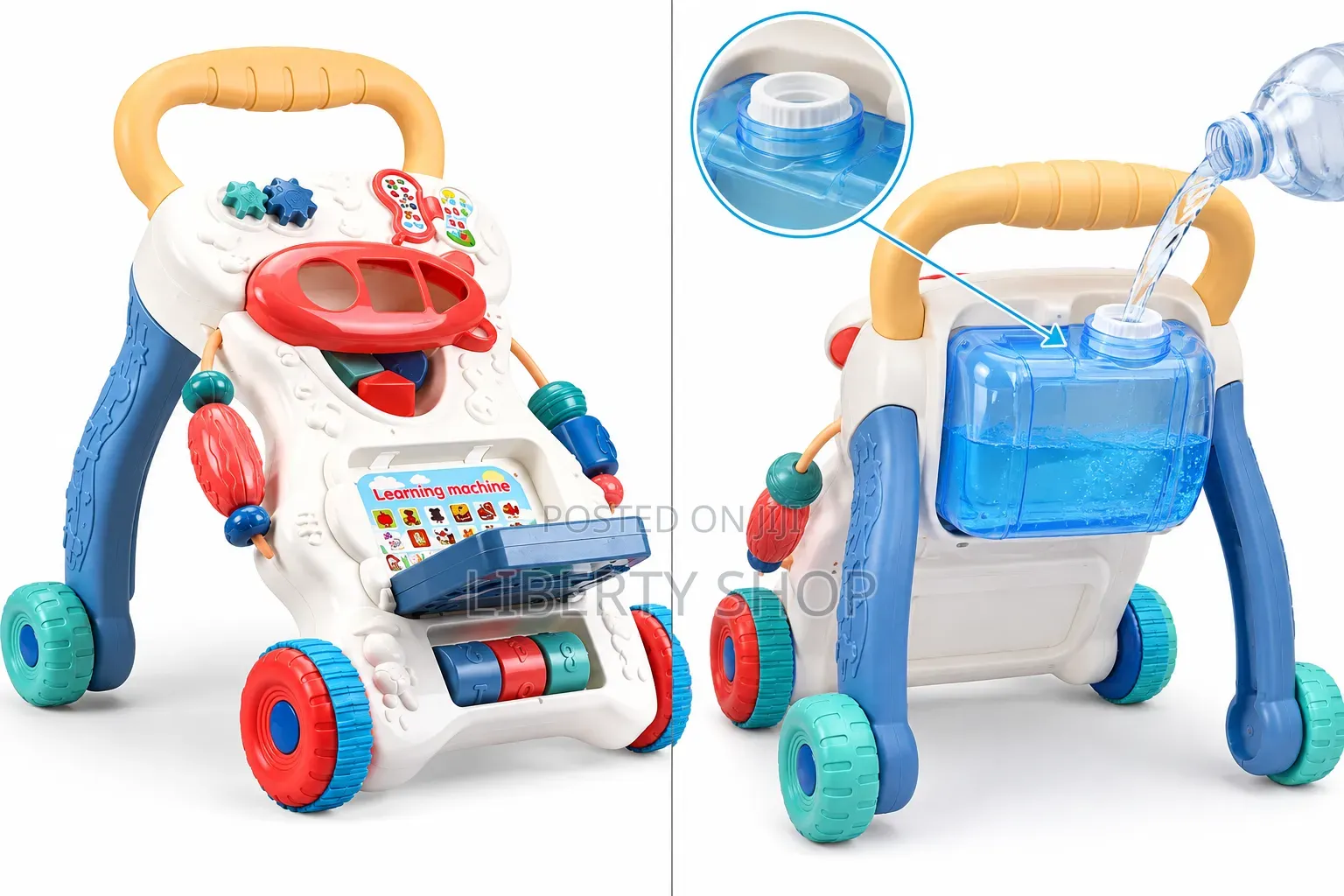 Music Push Walker With Water Tank – Baby Walking Support Toy With Es