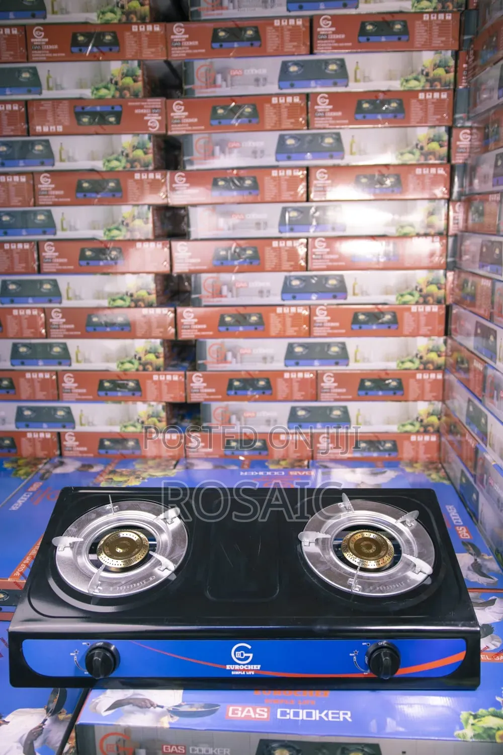 Eurochef Stainless Steel Black 2 Burner Cooker