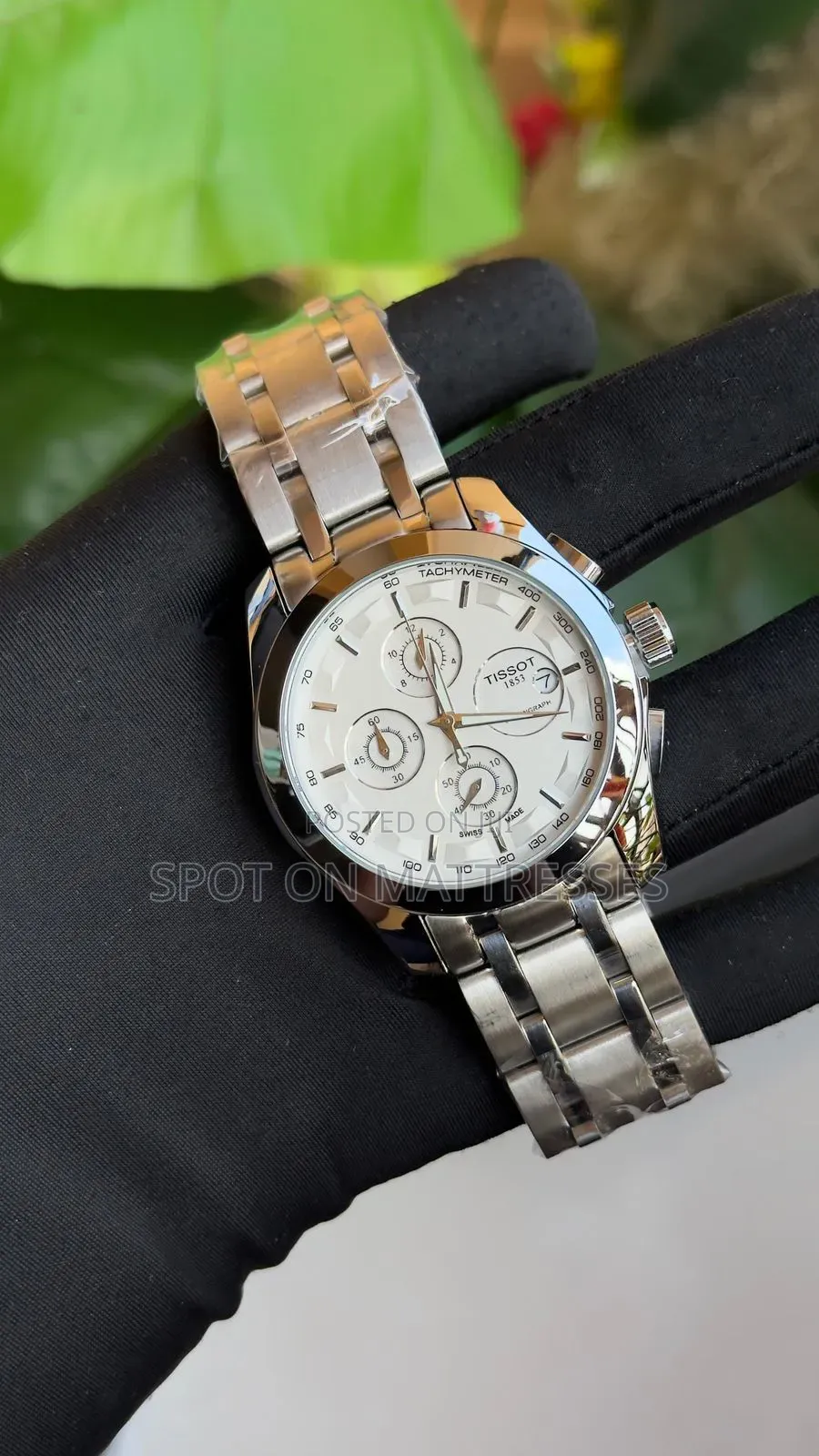 Tissot Chronograph Watch for Men. Stainless Steel. Free Watchbox.