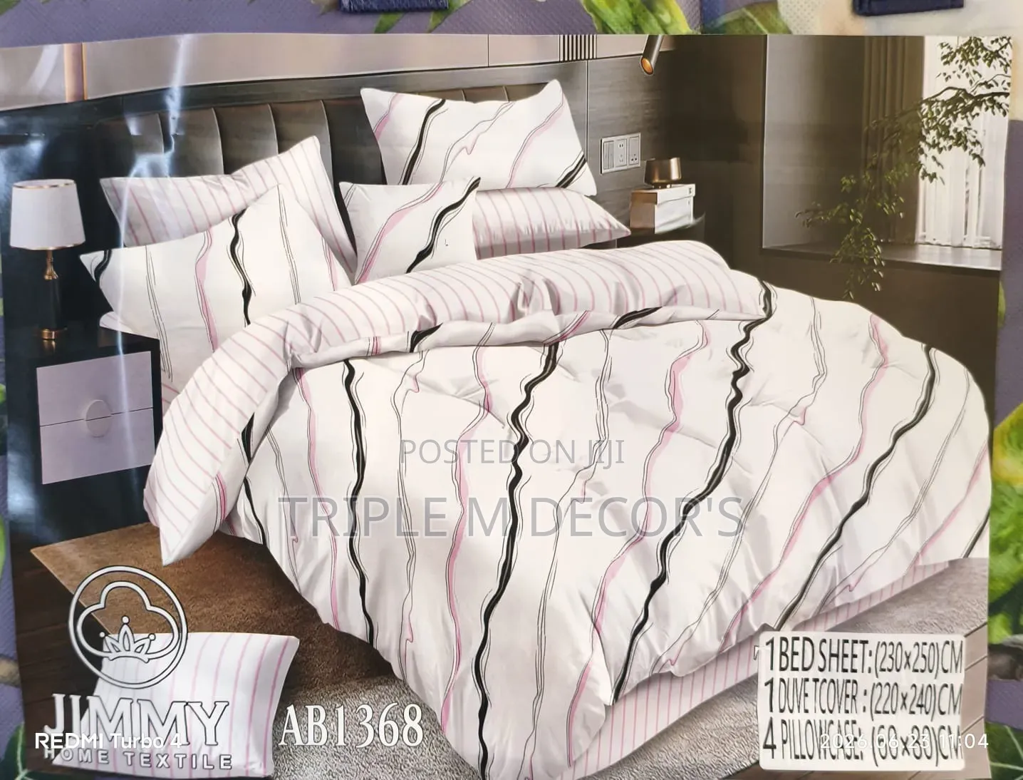 6 by 6/7 Duvet Cover - Premium Jimmy Duvet Cover Sets 6 ,Pcs