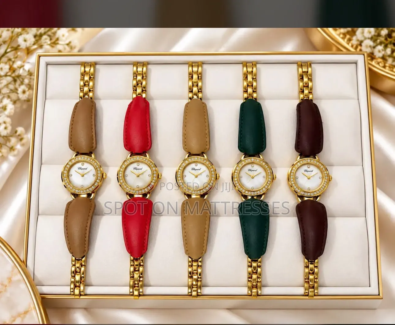 Elegant Ladies' Date Watch. Red/Brown/Black/Green/Beige/Maroon/White.