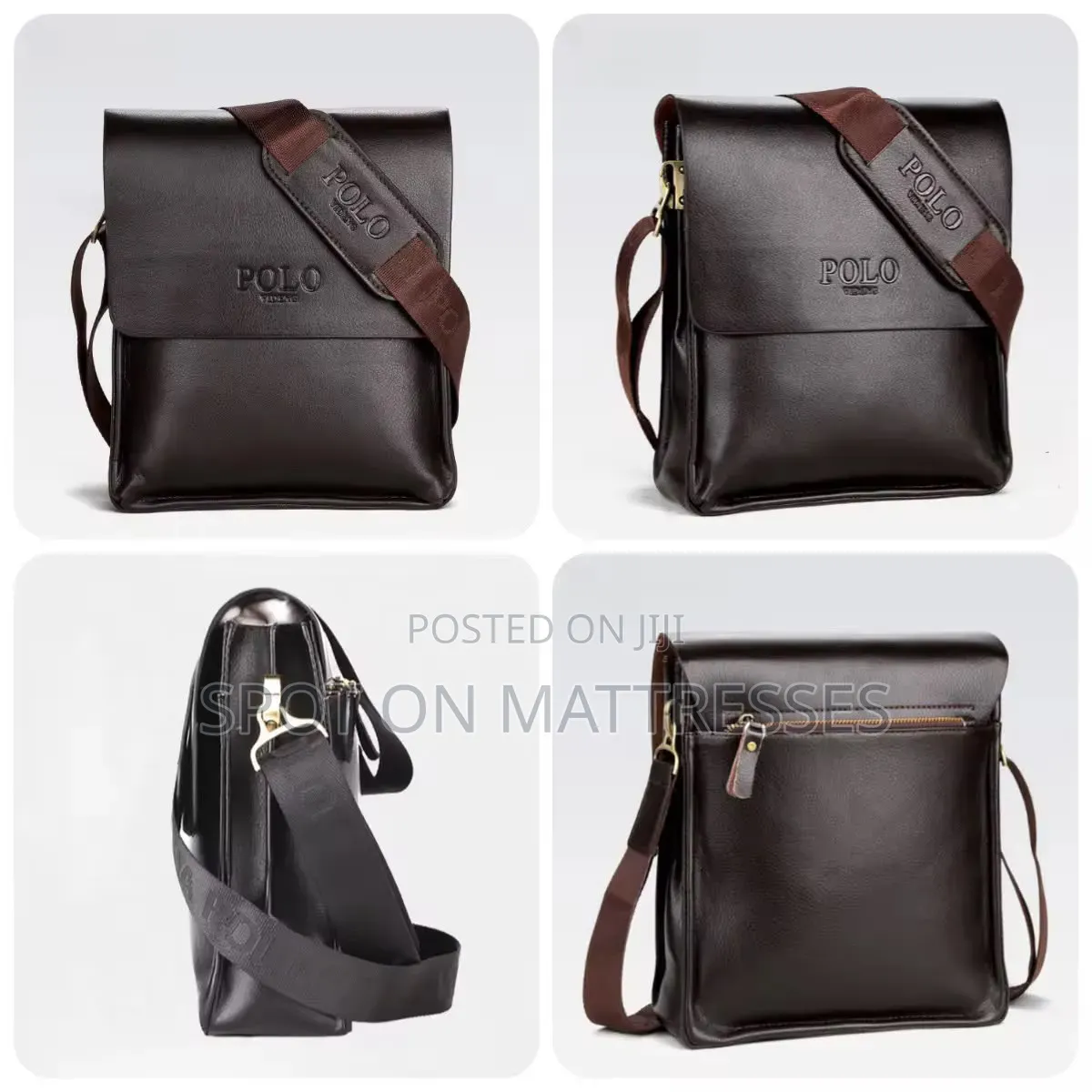 Jeep and Polo Leather Shoulder Bags. Brown and Black. We Deliver!
