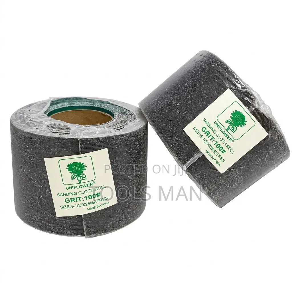 Sandpaper Roll 4-1/2 Inch X 25m Uniflower Sanding Cloth Grit 100