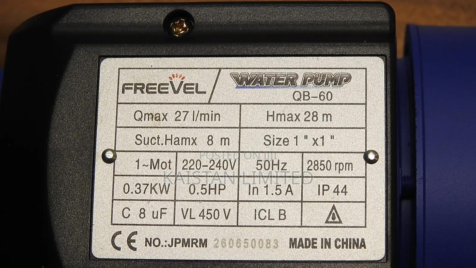 Freevel QB-60 0.5hp Electric Water Pump With Pressure Control