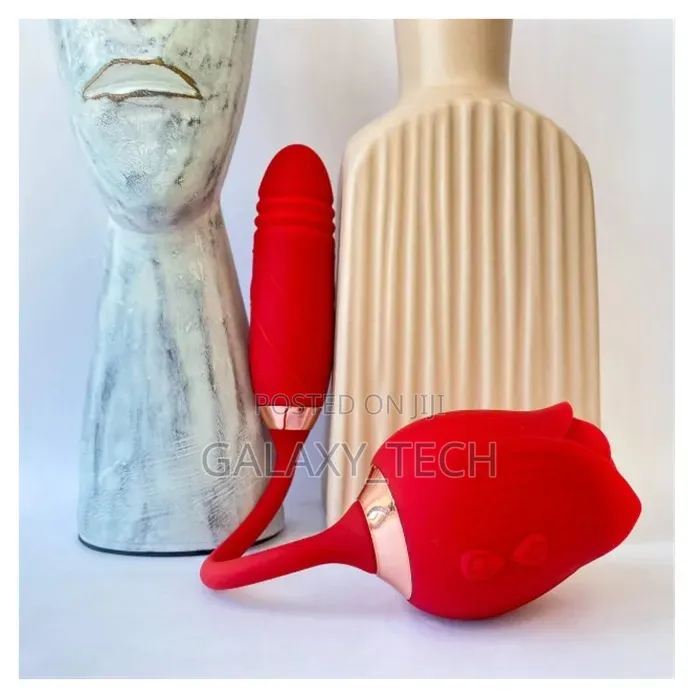 2 in 1 Rose for Clitorial Stimulation PLUS Thrusting Dildo