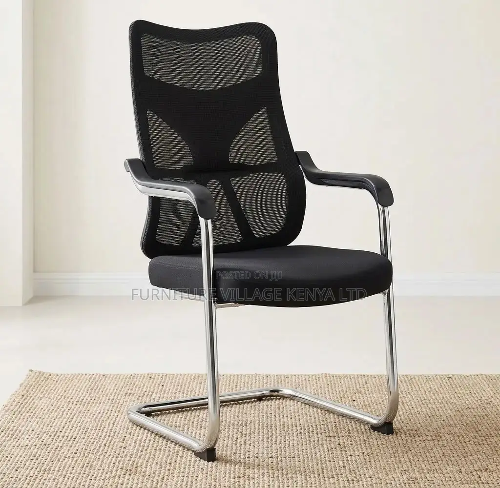Office Chair; Black Mesh Mid Back Sturdy Office Boardroom Chair