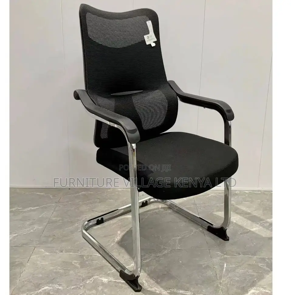Office Chair; Black Mesh Mid Back Sturdy Office Boardroom Chair
